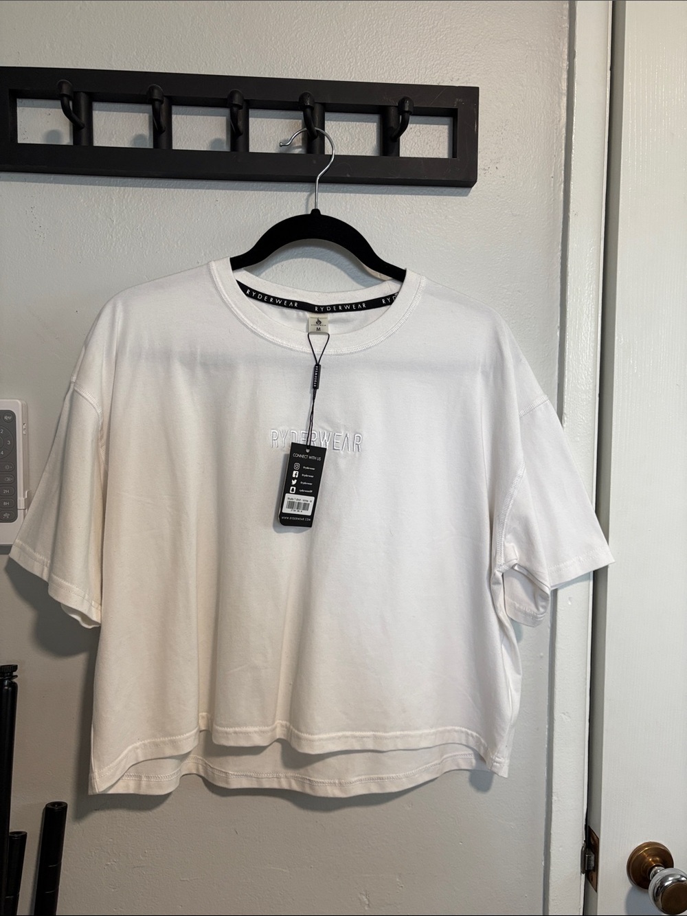 Ryderwear Studio Boxy White Crop Top Size Medium